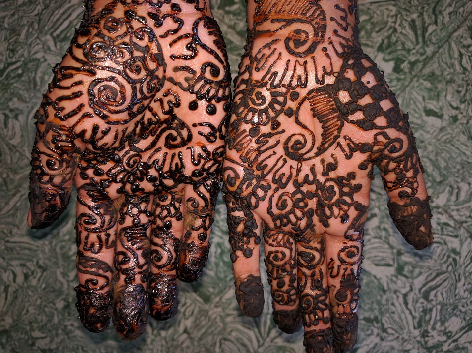Peel,n,Stick Poster of Hand Mehndi Indian Tattoo Henna